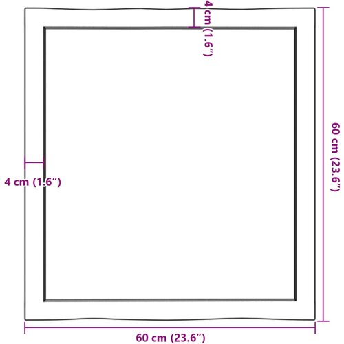 Stolna ploča 60x60x(2-6) cm od hrastovine sa živim rubom Slike