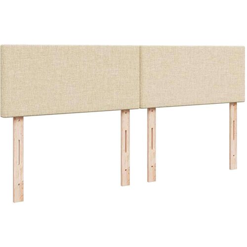 VidaXL Otomanski krevet s madracem i LED krem 180x200cm od tkanine Slike