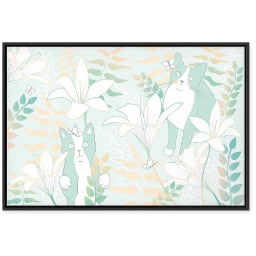  Slika - Cat Matters (1 Part) Wide - Third Variant 60x40 U crnom drvenom okviru Slike