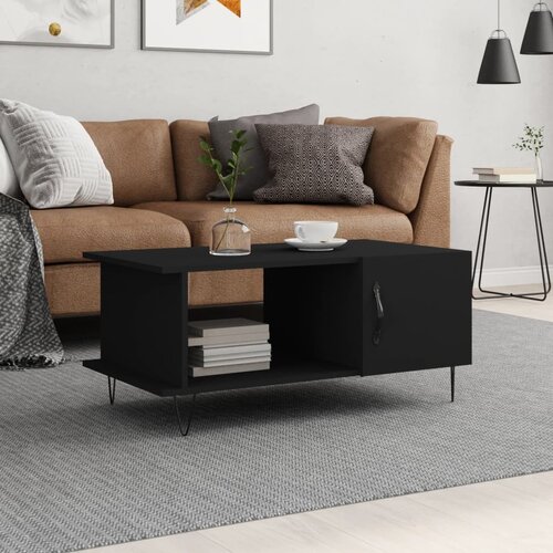 VidaXL Klubska mizica črna 90x50x40 inženirski les Slike