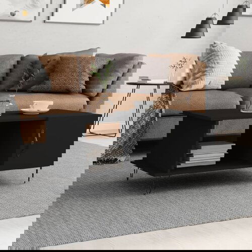 VidaXL Stolić za kavu crni 90x50x40 cm od konstruiranog drva Slike