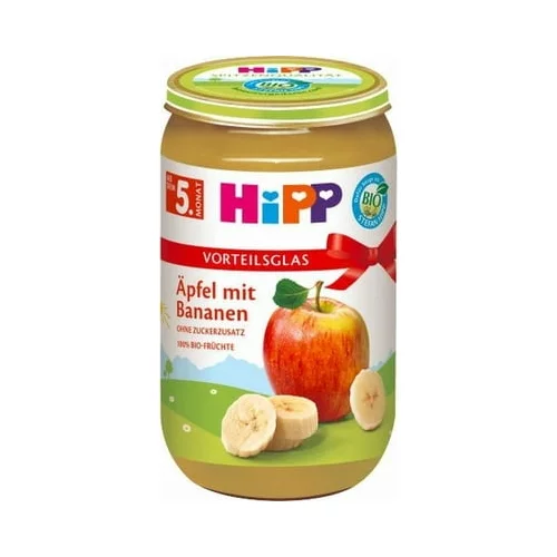 Hipp Bio sadna kaša za dojenčke v kozarcu - Jabolka z bananami