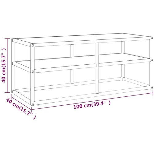 vidaXL TV omarica črna in belo marmorno steklo 100x40x40 cm Cene