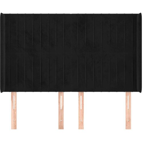  Uzglavlje s u&amp;scaron;ima crno 147x16x118/128 cm bar&amp;scaron;unasto Slike