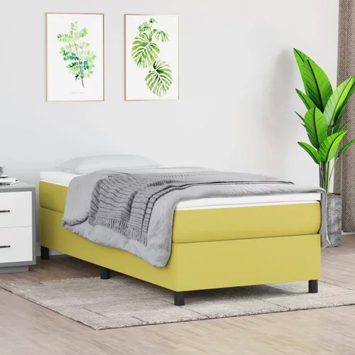 vidaXL okvir za krevet s oprugama zeleni 90 x 200 cm od tkanine