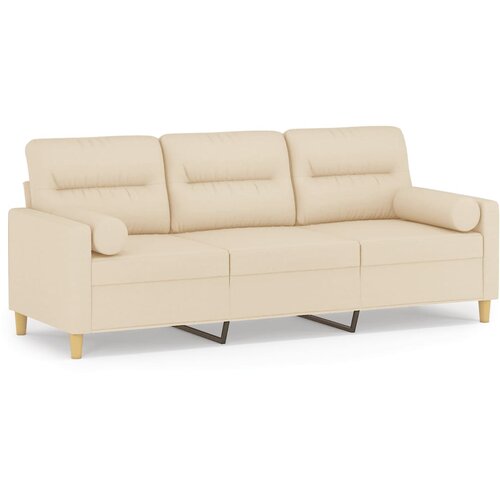 Maison Chic kavč - Sofa - Kanape trosed z blazinami krem 180 cm blago, (21727351) Cene
