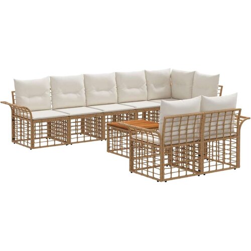  Zunanja garnitura za sedenje 9 pcs Naravna in krem bela, (5000270469) Cene