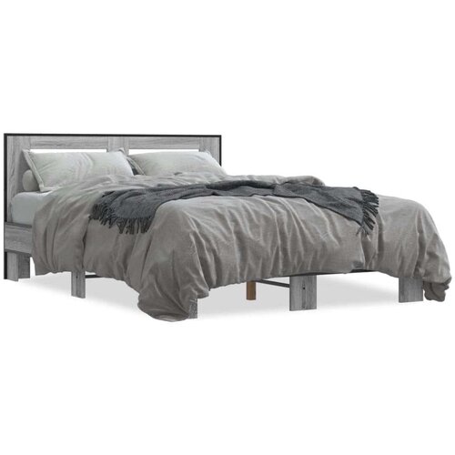  Okvir kreveta boja hrasta 140x200cm konstruirano drvo i metal Slike