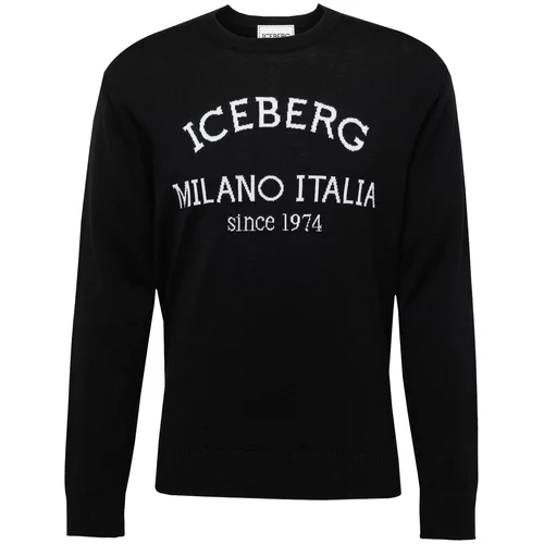 Iceberg Sweater majica crna / bijela
