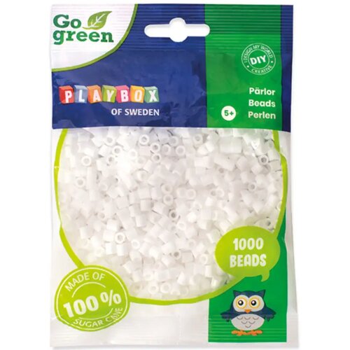 Playbox go green 5mm midi likalne perle, 1000 kosov, bele barve Cene