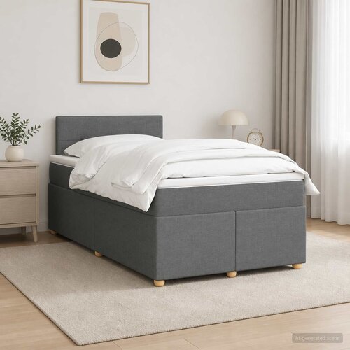  Boxspring krevet s madracem Tamnosiva 120 x 190 cm Tkanina Cijene