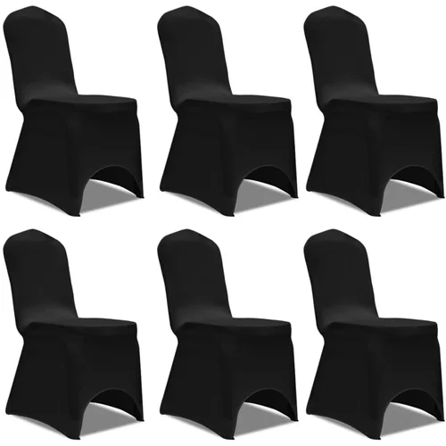 vidaXL crne rastežljive navlake za stolice 6 kom