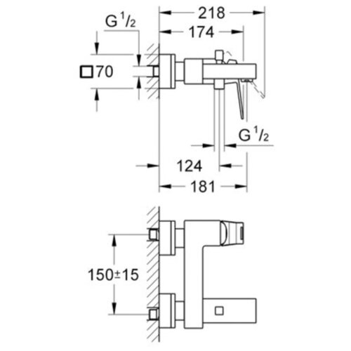 Grohe slavina za kadu eurocube 23140000 Slike