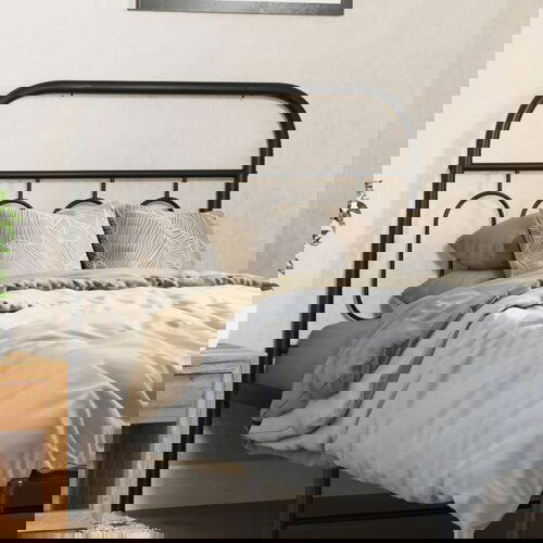 VidaXL Metalno uzglavlje crno 90 cm Slike