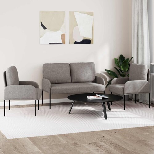  Setovi sofa 3 pcs Sivo-smeđa 115 x 56 x 80 cm &amp;Scaron;perploča Slike