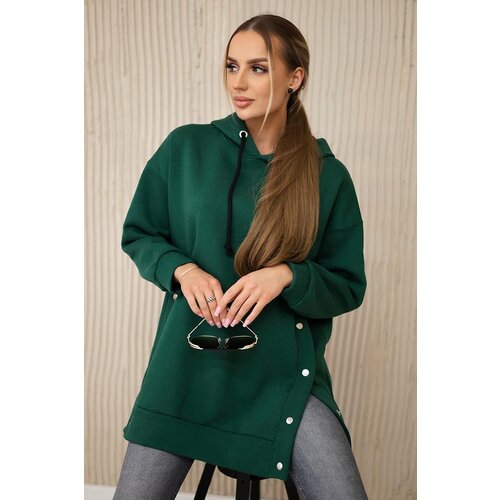 Kesi Insulated sweatshirt with dark green press studs Cene