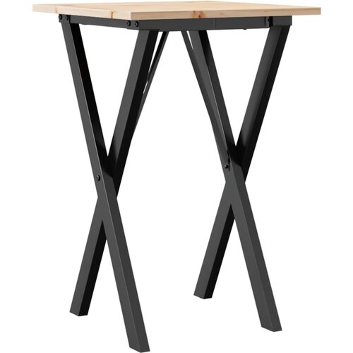 Maison Chic Jedilna miza - Kuhinjska miza - Jedilni stol X okvir 50x50x75 cm trdna borovina lito železo, (21714870) Cene