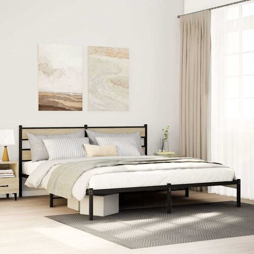  Metalni okvir kreveta bez madraca boja hrasta sonome 183x213 cm Cijene