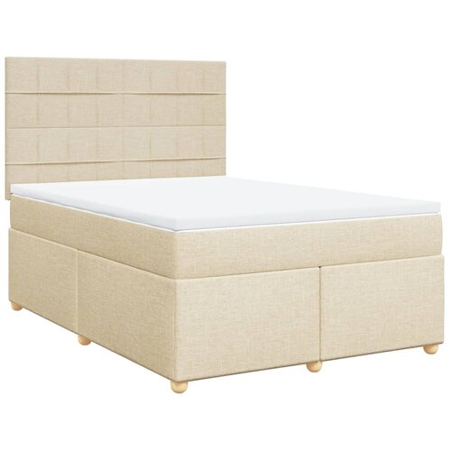  Krevet s oprugama i madracem krem 160x200 cm od tkanine Slike