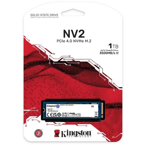 Kingston SSD 1TB NV2NVMe PCIe Gen 4.0x4R/W : 3500/2100MB/s