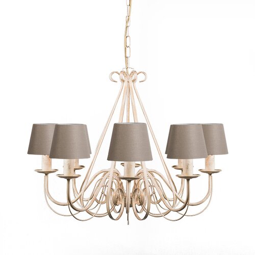 QAZQA Krema za lestenec 60 cm s taupe pokrovčki - Giuseppe 8 Cene