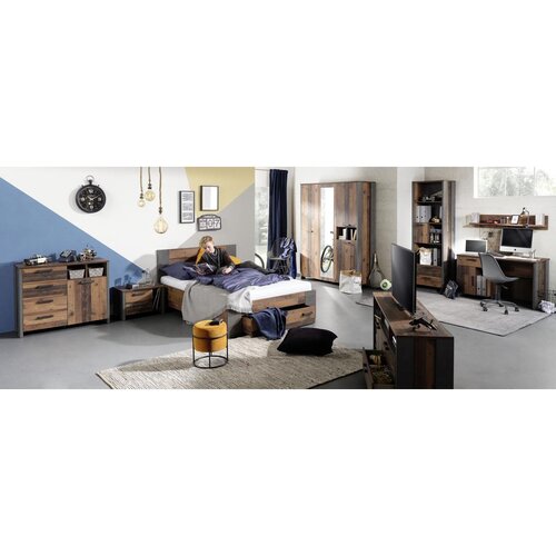 Premium Living Pisalna Miza Baghira, Vintage Rjava, Temno Siva Slike