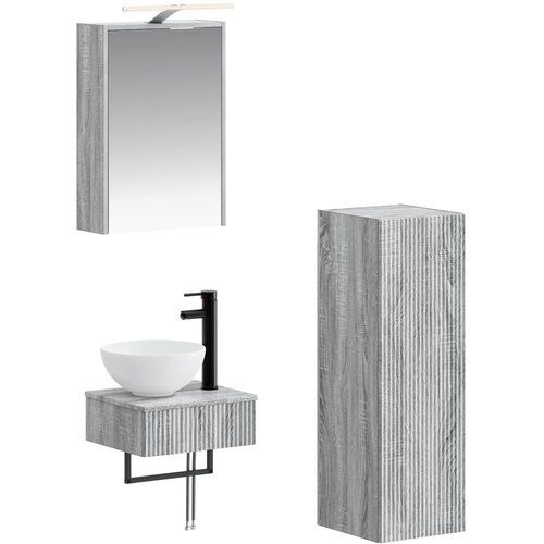  Set ormarića za kupaonicu 4 pcs Siva Sonoma 43 x 16 x 62,5 cm Cijene