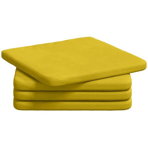 vidaXL Sedežne blazine 4 pcs Rumena 40 x 40 x 3 cm Žamet, (5000111678) Cene