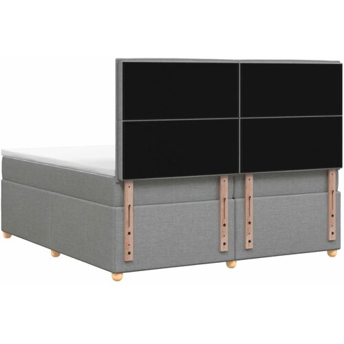  Boxspring krevet s madracem Svjetlosiva 200 x 200 cm Tkanina - Svjetlosiva 200 x 200 cm Dizajn linija Slike