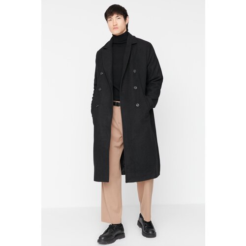 Trendyol Black Men's Loose Fit Double Breasted Maxi Coat Cijene