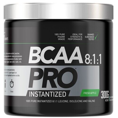 Basic Supplements Bcaa Pro 8:1:1, Jabuka, 300g Slike