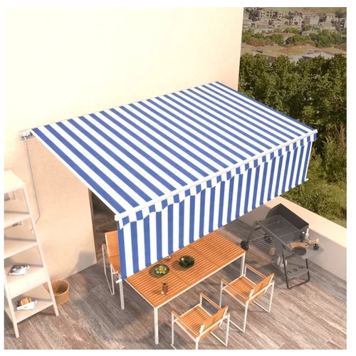  Ročno zložljiva tenda s senčilom 5x3 m modra in bela