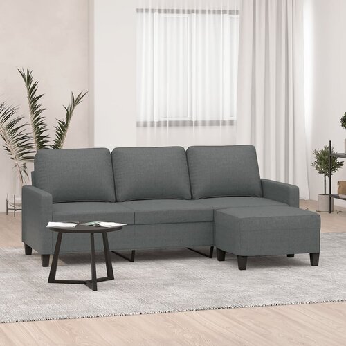 vidaXL Trosjed s tabureom tamnosivi 180 cm od tkanine Cijene