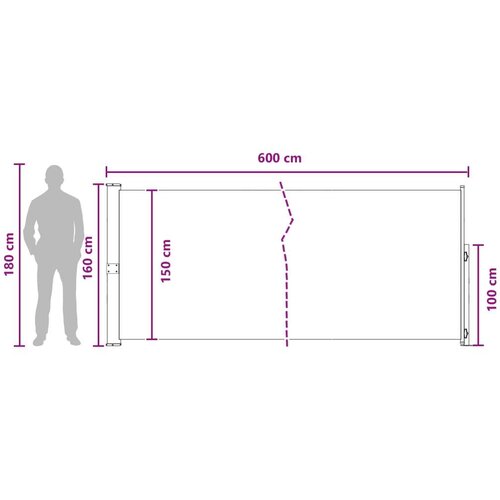  Retraktabilna bočna tende Sivosmeđa 600 x 160 cm Poliester - Sivosmeđa 160 x 600 cm Slike