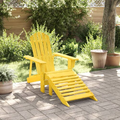 vidaXL Stolica Adirondack od masivne jelovine s otomanom žuta Cijene