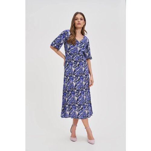 Marisse Navy Blue Viscose Midi Dress Cene