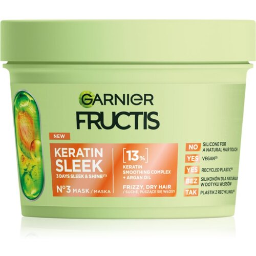 Garnier Fructis Keratin Sleek maska za kosu s keratinom, kolagenom i arganovim uljem 370 ml Cijene