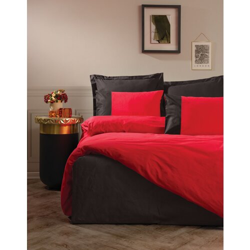 Posteljina cb ranforce single - plain line - kirmizi/siyah Cene