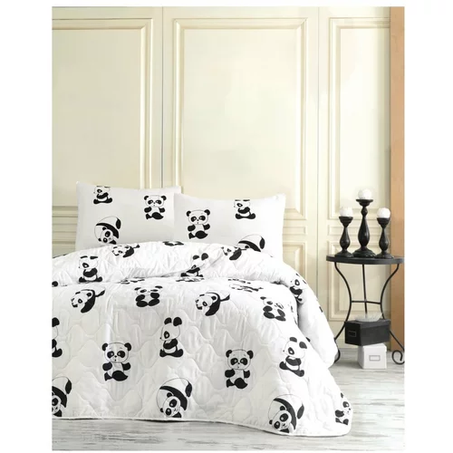 EnLora Home set pokrivač i dvije jastučnice Panda, 200 x 220 cm