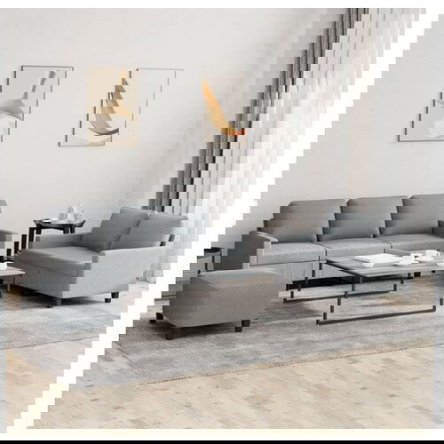 VidaXL 3-dijelni set sofa s jastucima svjetlosivi od tkanine Slike