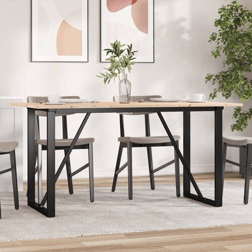 vidaXL Blagovaonski stol O-oblika 160x80x75 cm od borovine i željeza Cijene