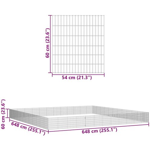  Ograda za životinje s 48 ploča 54 x 60 cm od pocinčanog željeza Slike