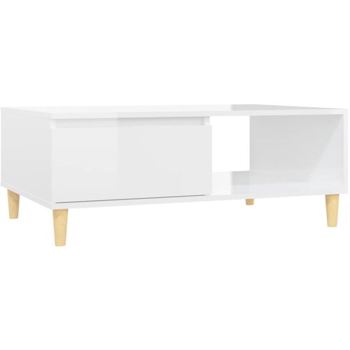 Maison Chic Klubska mizica - kavna mizica - Nizka mizica visok sijaj bela 90x60x35 cm iverna plo&amp;scaron;ča, (21752883) Slike