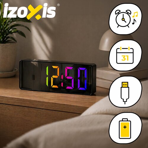 Moderna budilica led rgb usb i pokazivač temperature 16cm Slike