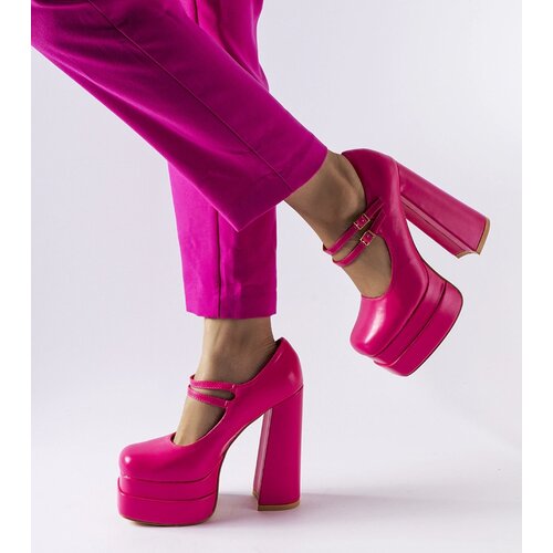 Gemre Pink high block heel pumps Chouinard Cene
