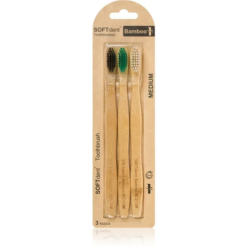 SOFTdent Bamboo Medium - 3 pack četkica za zube od bambusa 3 kom