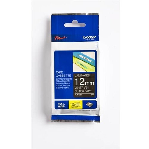 Brother Standardna laminirana traka TZe 12 mm, Bela na črni Slike