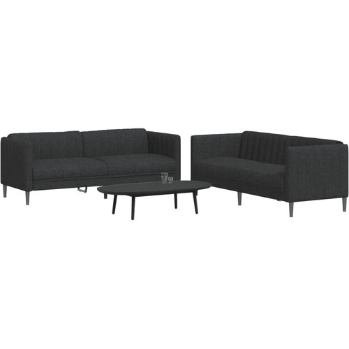 2-dijelni set sofa crni od tkanine Cijene