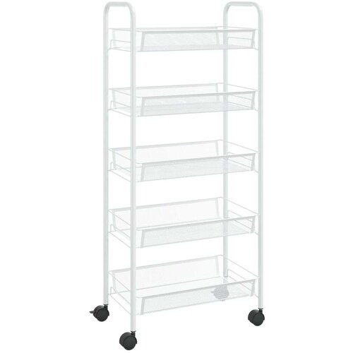 VidaXL Kuhinjska kolica s 5 razina bijela 46 x 26 x 105 cm željezna Slike