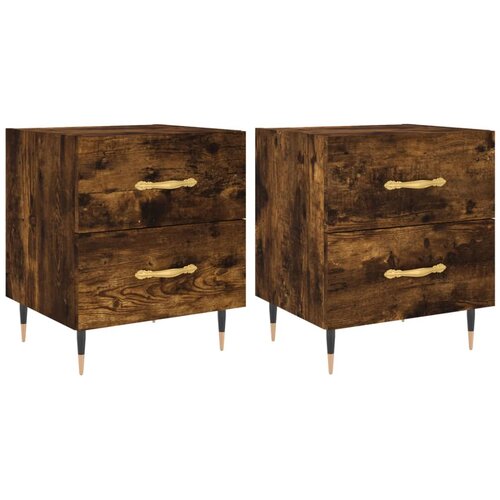 Maison Chic Dvo delni komplet Nočne omarice - Nočne mize dimljen hrast 40x35x47,5 cm inženirski les, (21688594) Slike